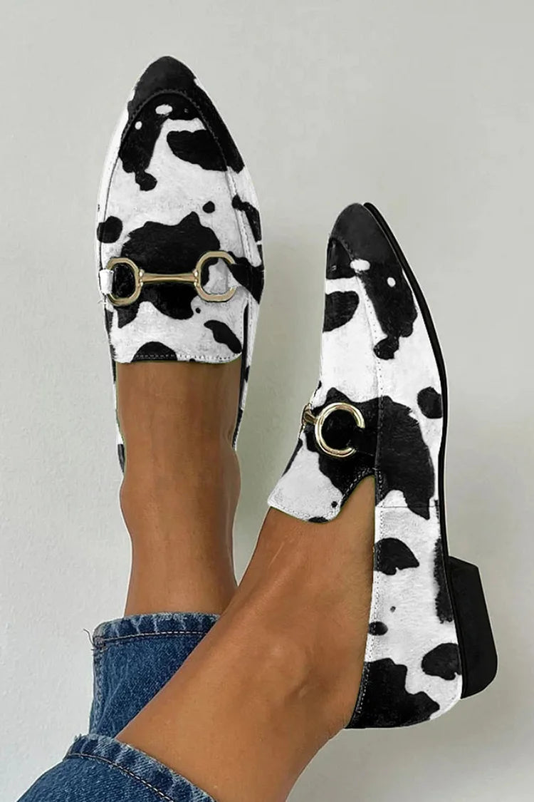 Ava Women's Black & White Slip-On Loafers