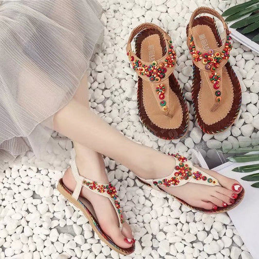 Gitta | Non-Slip Sandals with Beaded Detail