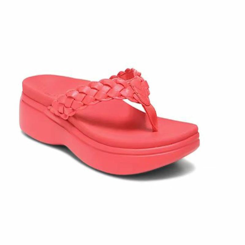 Laura | Flip-Flops with Wedge Heel and Braided Strap