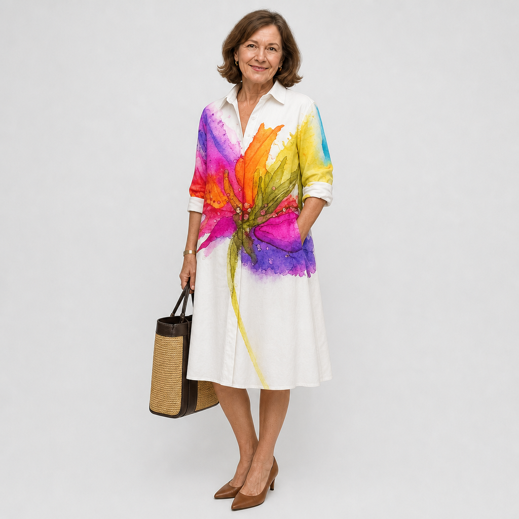 Thea | Feminine Shirt Dress with Flowing Silhouette