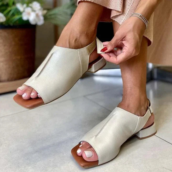 Augustine | Orthopaedic Faux Leather Sandals with Open Toe