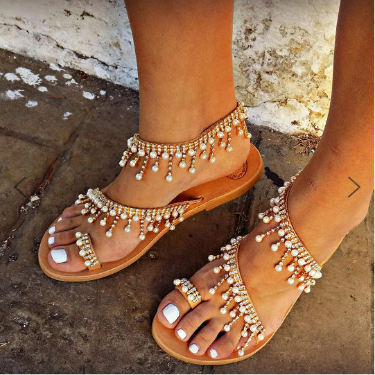 Ulla | Orthopaedic Sandals with Beaded Detail
