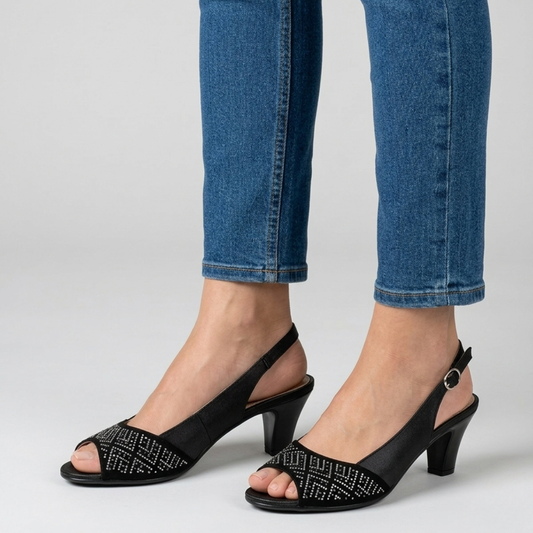 Ulla | Feminine Slingback Sandals with Sparkling Vamp