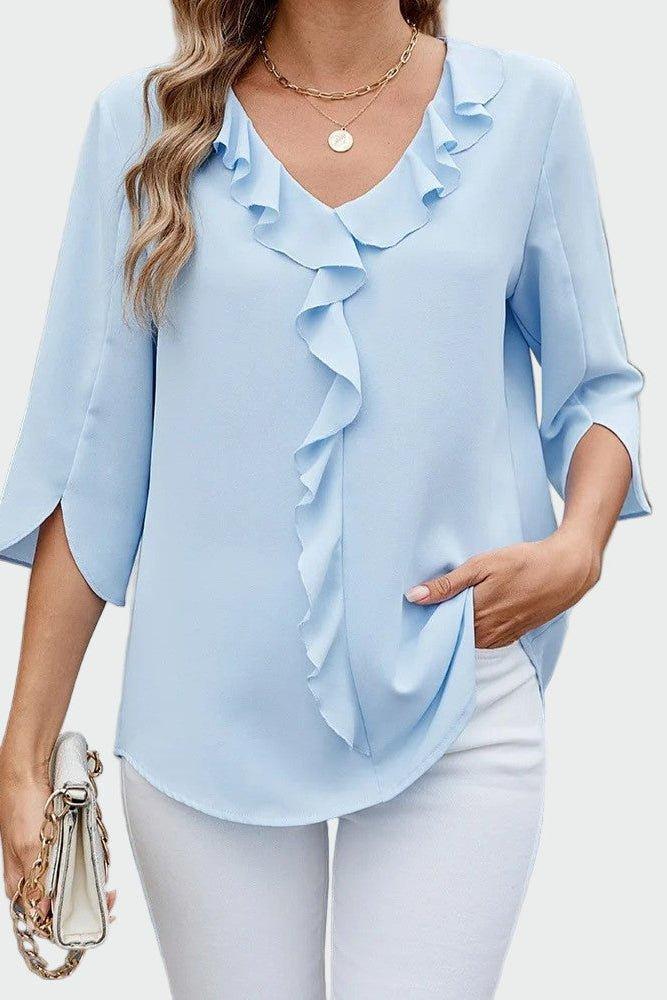 Andrea Black Boho Print Blouse for Women