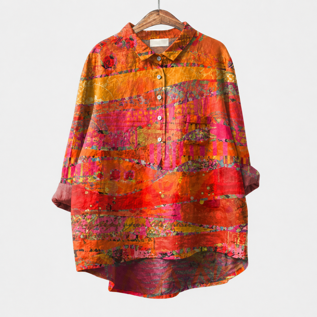 Leonie | Orange Elegant Summer Blouse