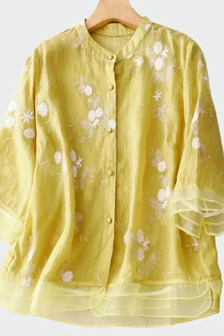 Eida Light Pink Boho Print Blouse for Women