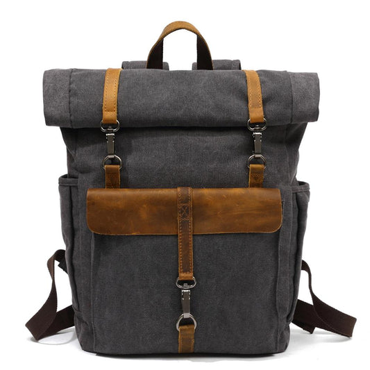 Sydney cotton canvas backpack in Dark Grey — Beverley Lane