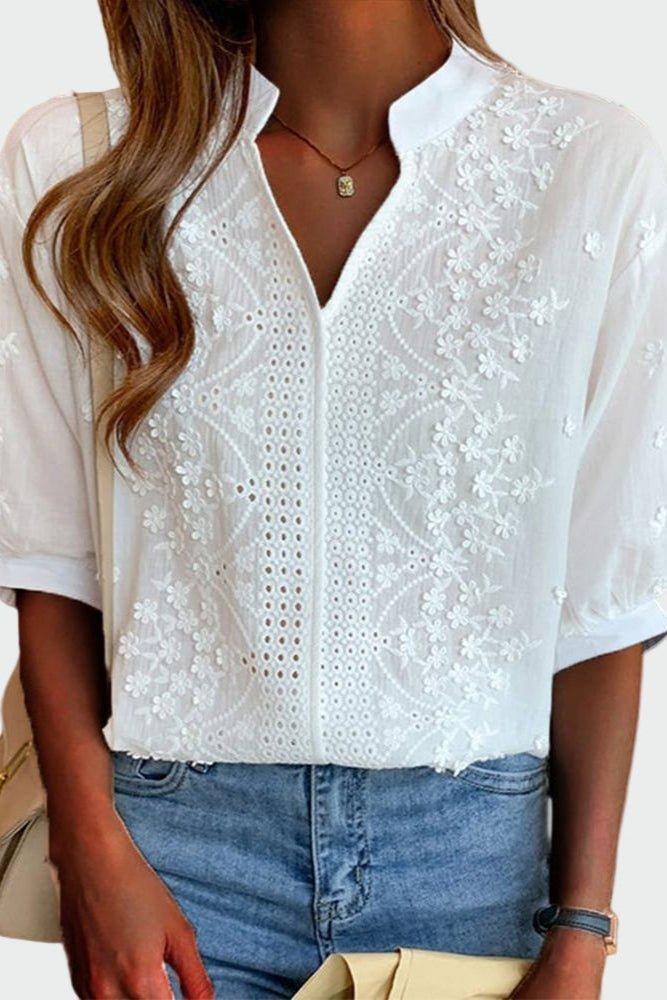 Signé Romantic Boho Print Blouse for Women
