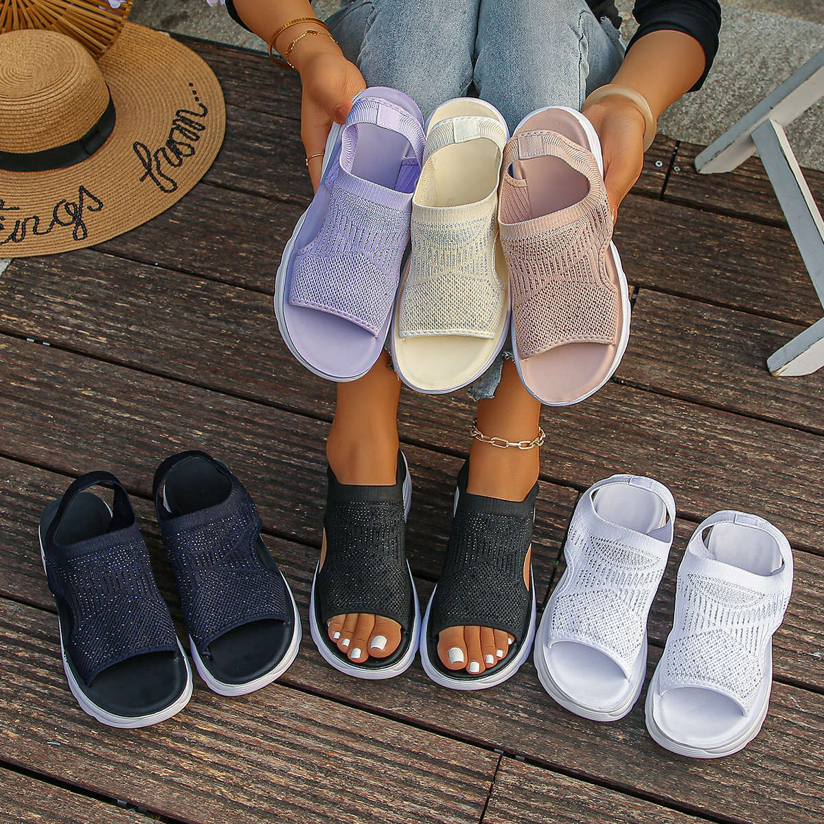 Hedy | Sport Sandals for Women in Solid Colour with Great Comfort
