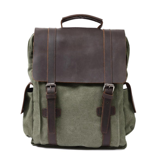Noosa cotton canvas backpack in Army Green — Beverley Lane