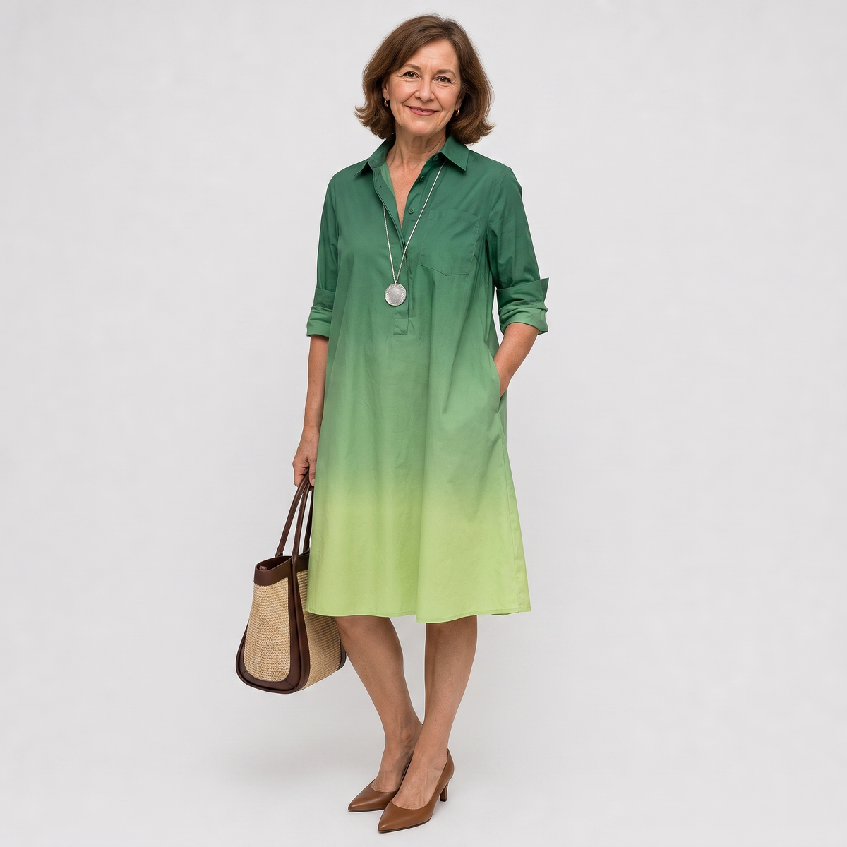 Marlene | Knee-Length Shirt Dress in Timeless Design