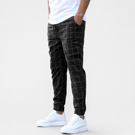 Adalbert | Checked Joggers with Straight Cut