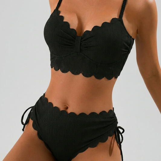 Aline | Feminine Bikini Set with Scalloped Hem