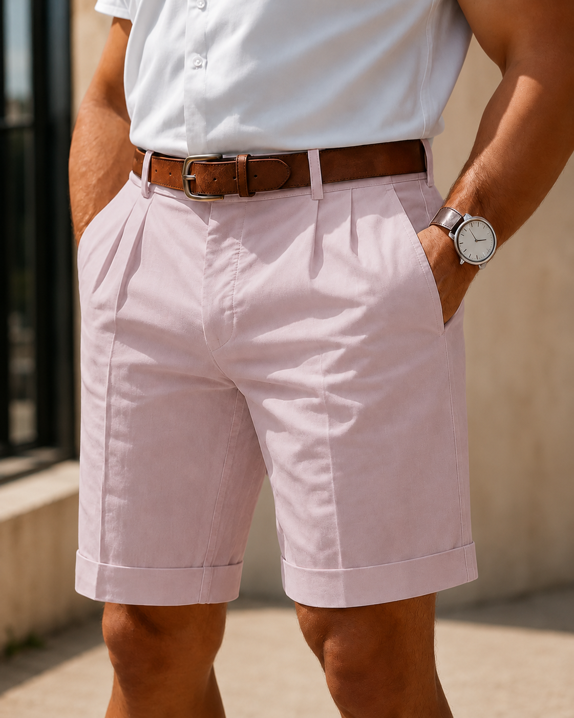 Theodore | Elegant Everyday Shorts with Pleated Front