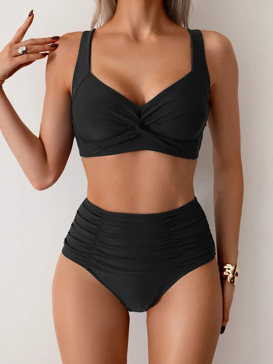 Brigitte | Shaping High-Waist Bikini with Twisted Top