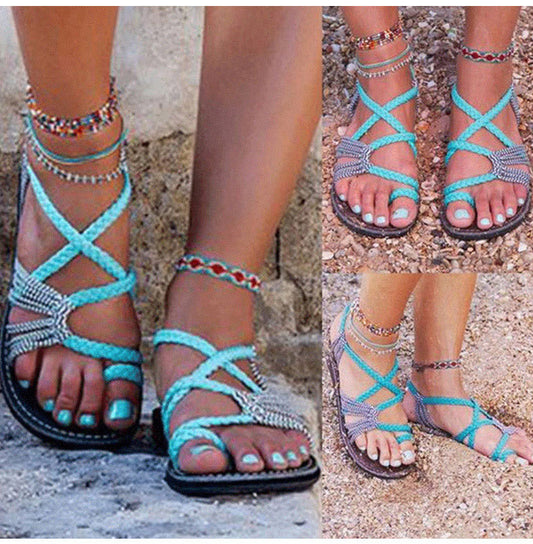 Steffi | Flat Summer Sandals in Natural Look