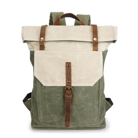 Port Douglas waxed canvas backpack in Beige — Beverley Lane