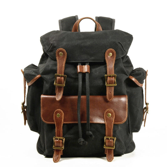 Byron Bay waxed canvas backpack in Black — Beverley Lane