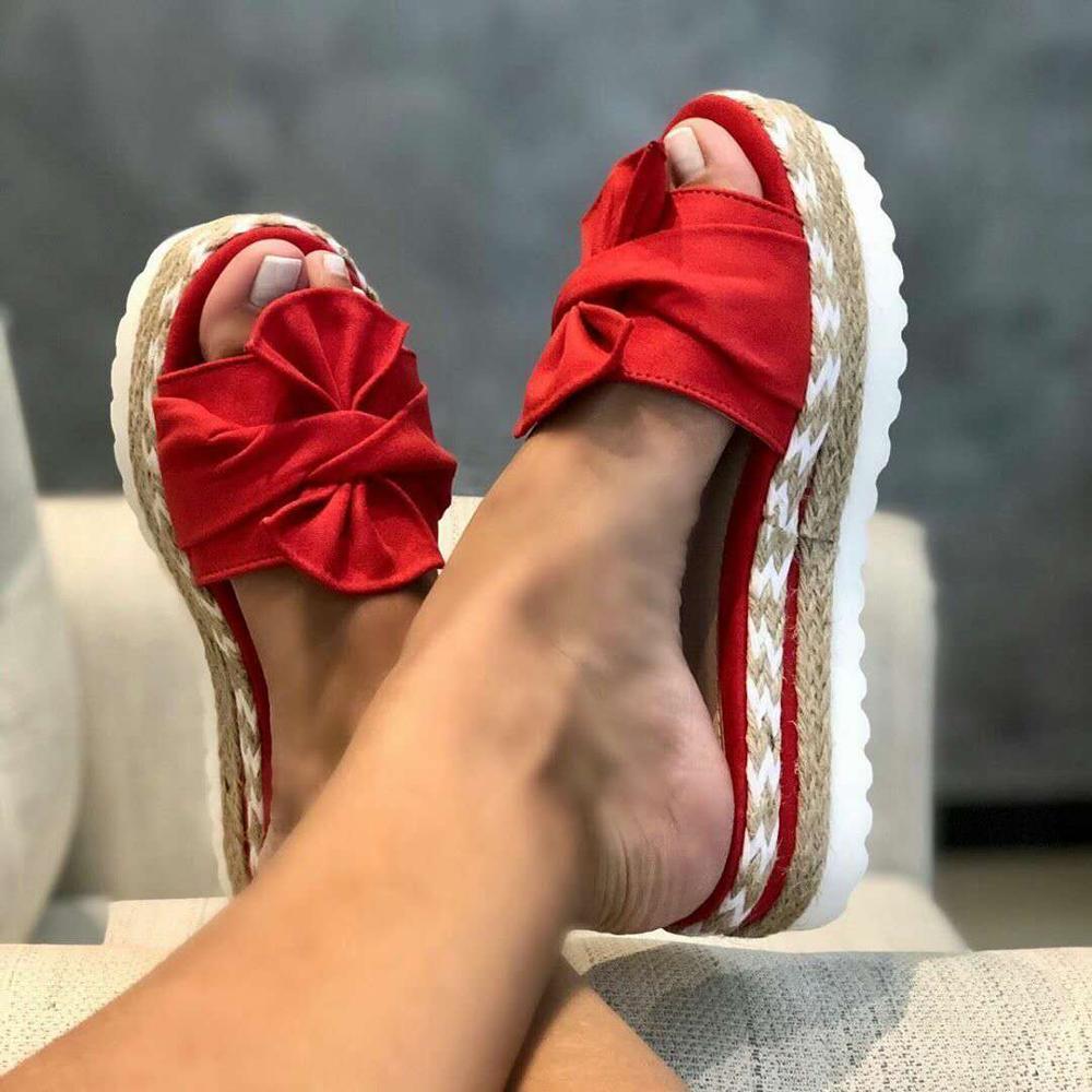 Eleanora | Sandals with Braided Sole and Large Bow