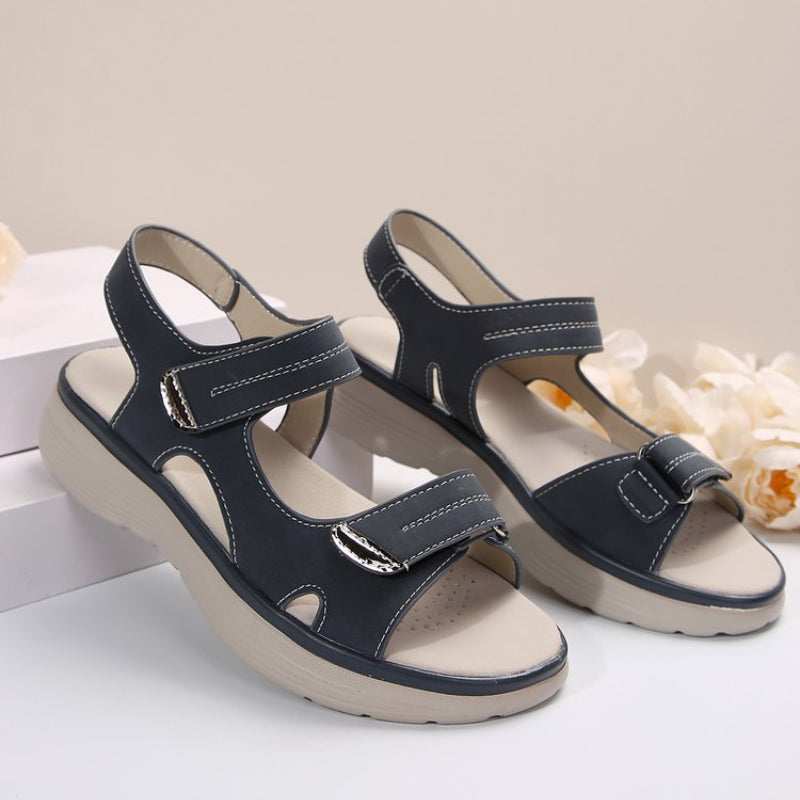 Elana | Comfortable Wedge Sandals with Adjustable Velcro Straps