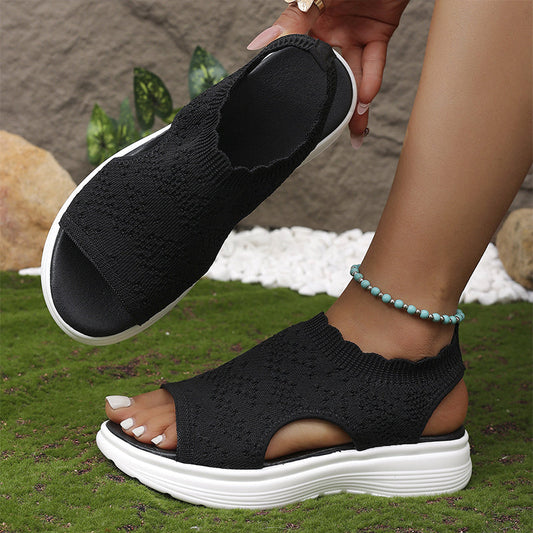 Gwen | Casual Knit Sandals with Wedge Sole