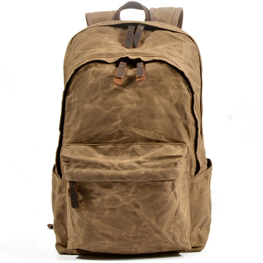 Fremantle waxed canvas backpack in Khaki — Beverley Lane