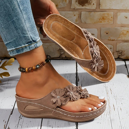 Elsie | Comfort Sandals with Decorative Floral Straps