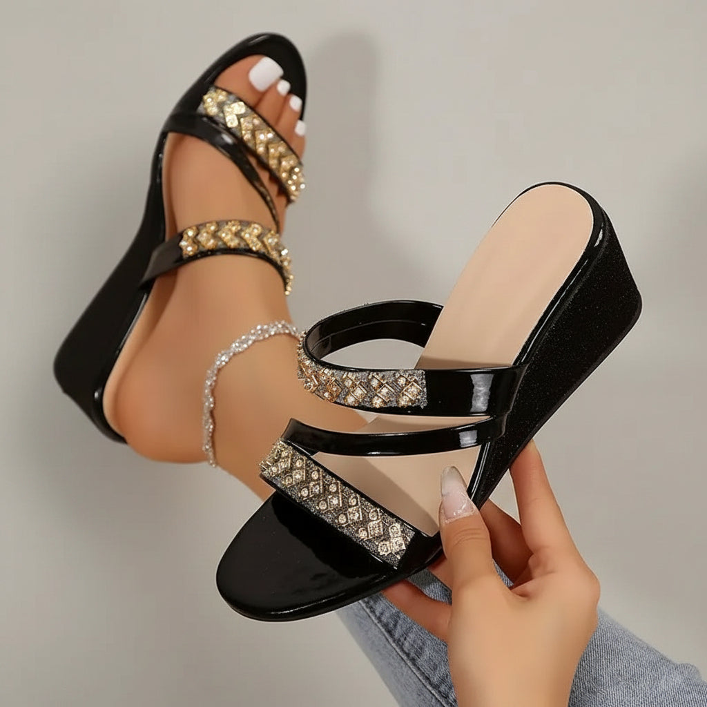 Annika | Elegant Party Sandals with Sparkling Crystals