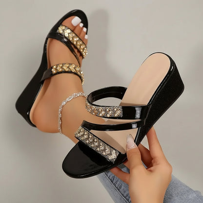 Annika | Elegant Party Sandals with Sparkling Crystals