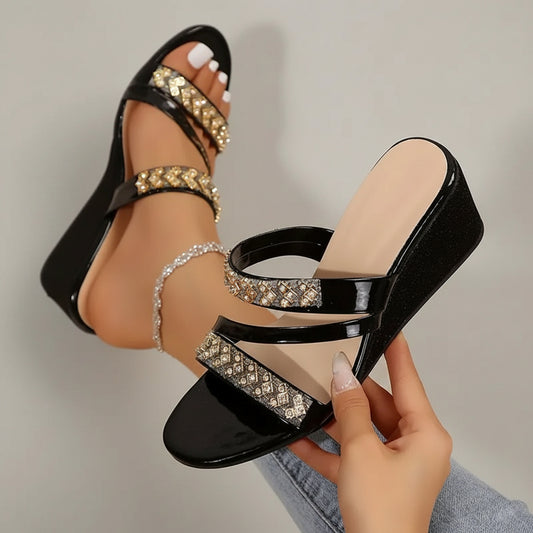 Annika | Elegant Party Sandals with Sparkling Crystals
