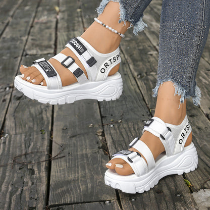 Kristin | Fashionable Platform Sandals with Velcro Fastening