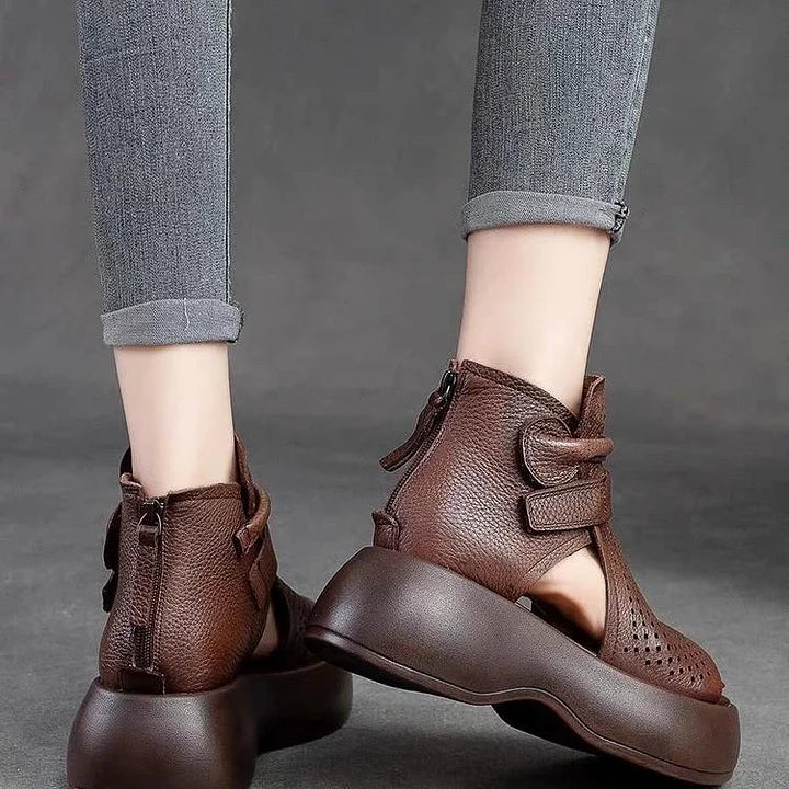 Larissa | Comfortable Platform Sandals in Leather with Soft Sole