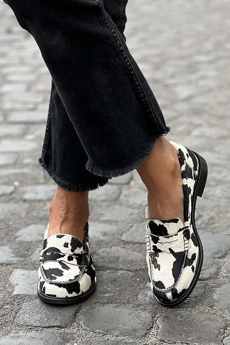 Piper Women's Cow Print Loafers