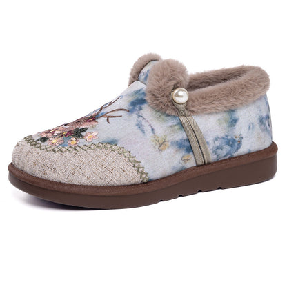 Rimza | Warm Embroidered Slippers for Women