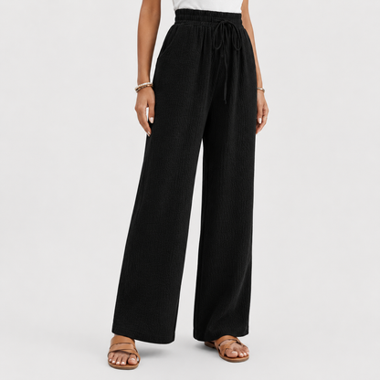 Zeba | Light Wide-Leg Pants with Drawstring Waist