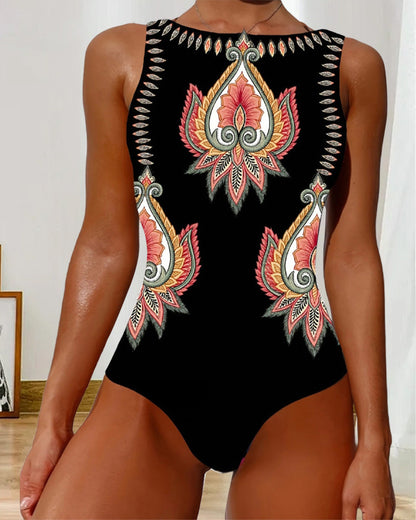 Birgitta | Paisley Sleeveless One-Piece Swimsuit
