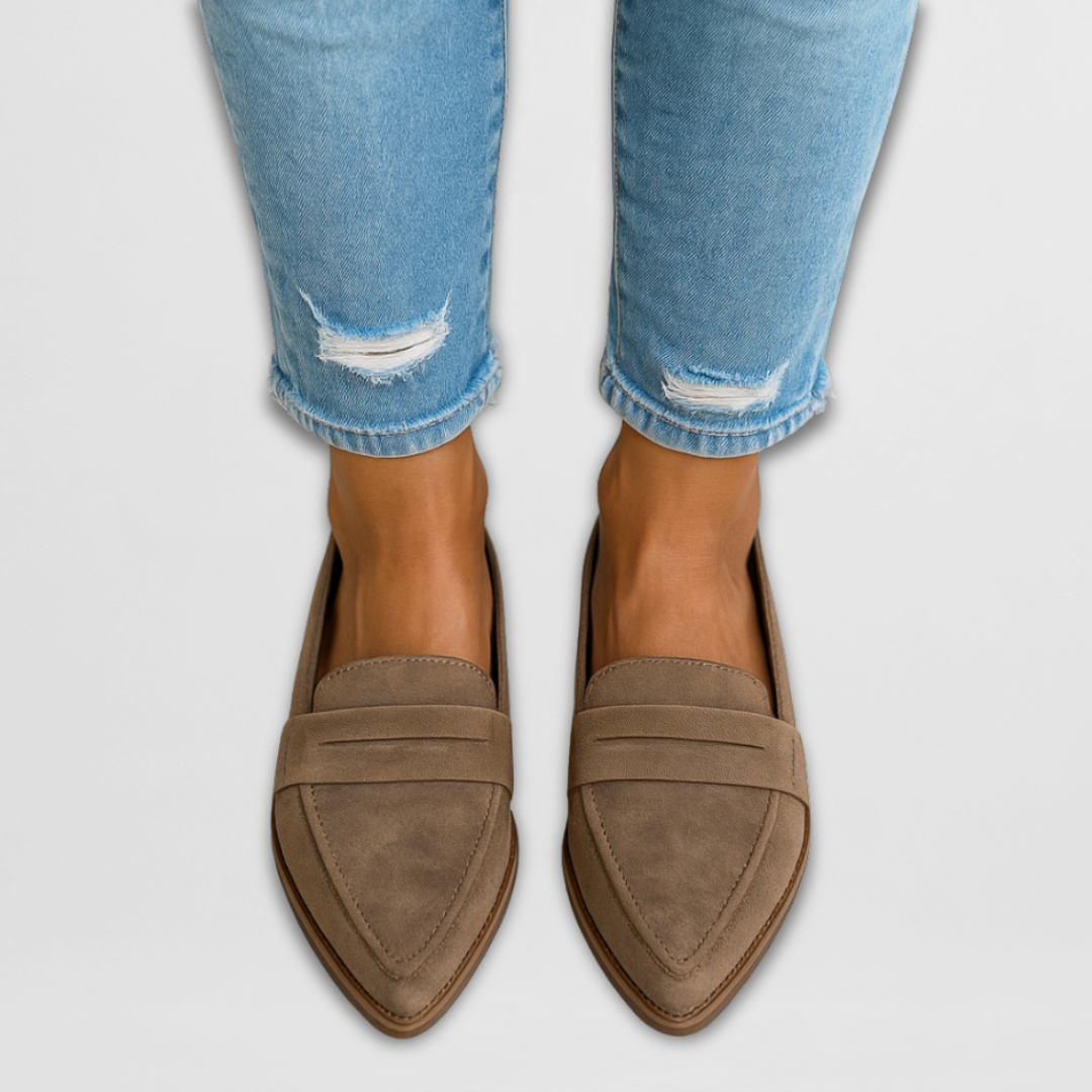 Olivia Women's Pointed Toe Suede Loafers