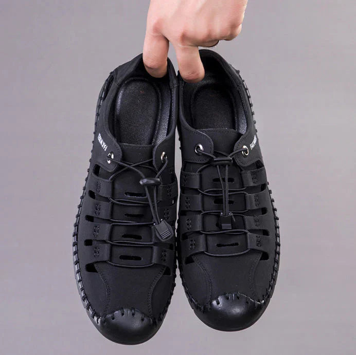 Ethan | Aviator Faux Leather Sandals with Toe Wrap