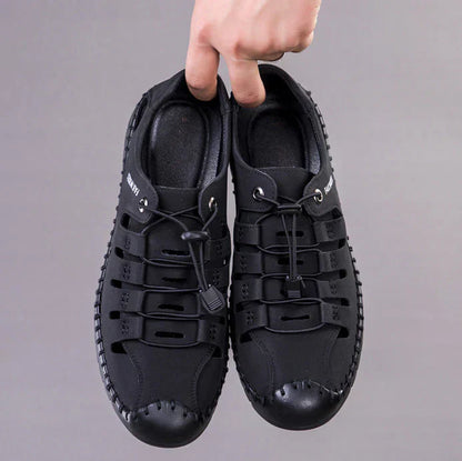 Ethan | Aviator Faux Leather Sandals with Toe Wrap