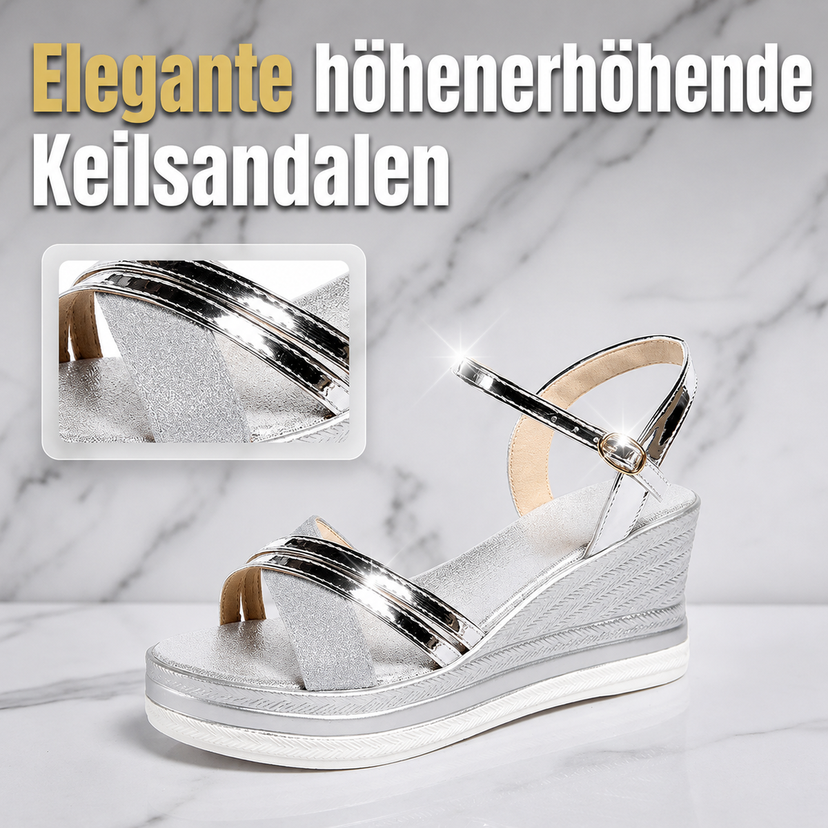 Mackenzie | Wedge Sandals with Ankle Strap and Open Toe