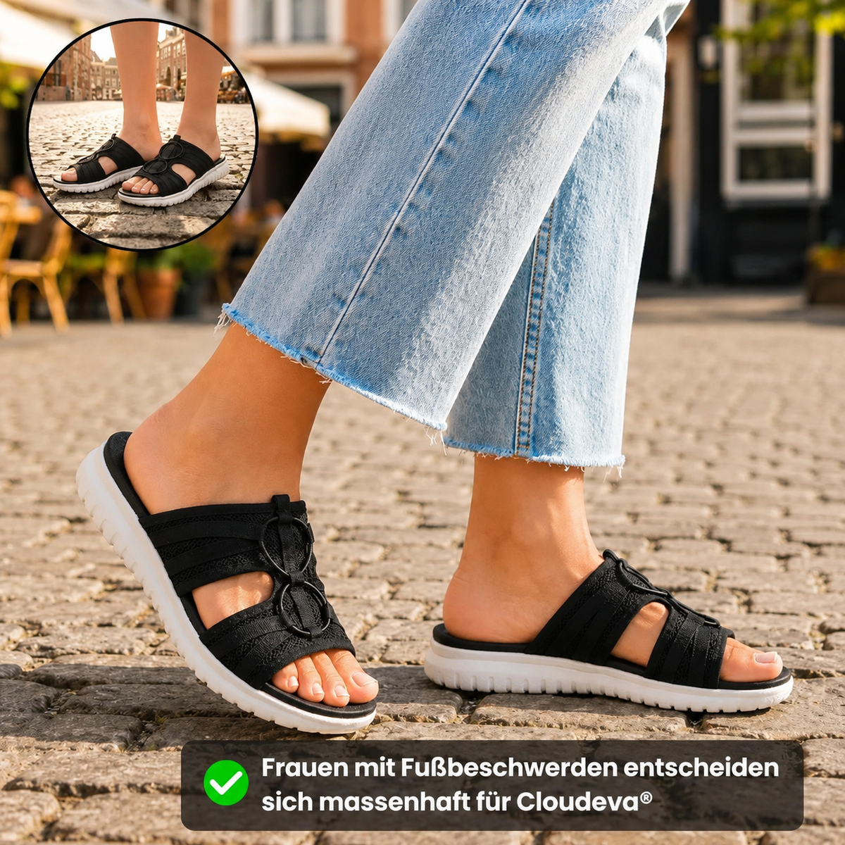 Gretchen | Light Slip-On Sandals with Wide Fit