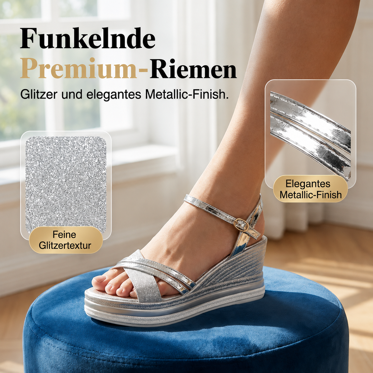 Mackenzie | Wedge Sandals with Ankle Strap and Open Toe