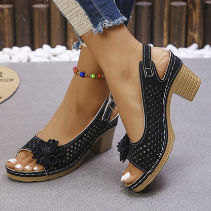Melanie | Chic Floral Wedge Sandals