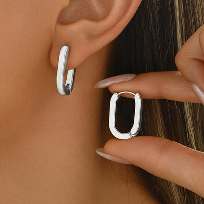 Brigitte | Modern Geometric Hoop Earrings