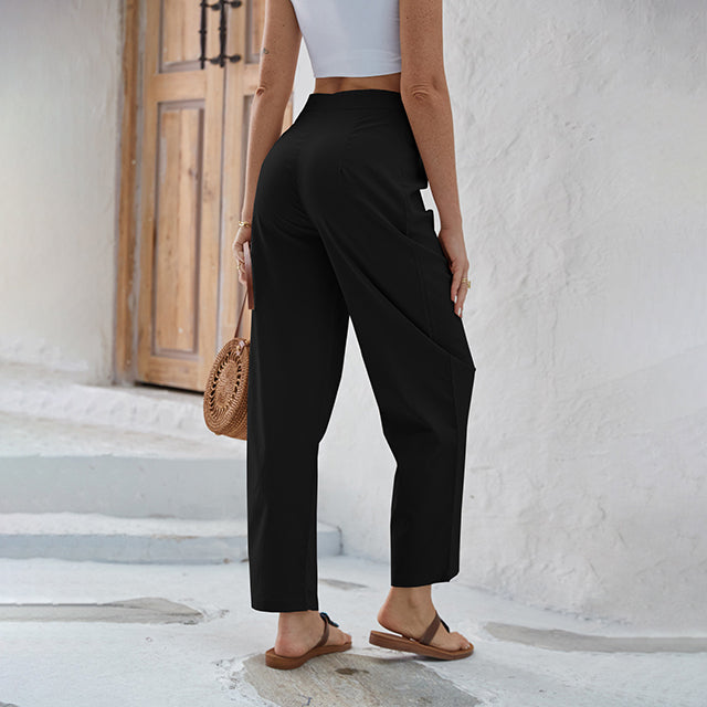 Sabi | High-Waisted Wide-Leg Pants with Tie Detail