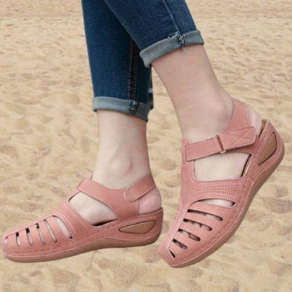 Doris | Cut-Out Sandals in Faux Leather with Ankle Strap