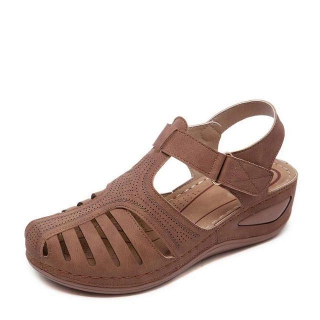 Doris | Cut-Out Sandals in Faux Leather with Ankle Strap