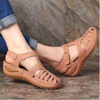 Doris | Cut-Out Sandals in Faux Leather with Ankle Strap