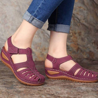 Doris | Cut-Out Sandals in Faux Leather with Ankle Strap