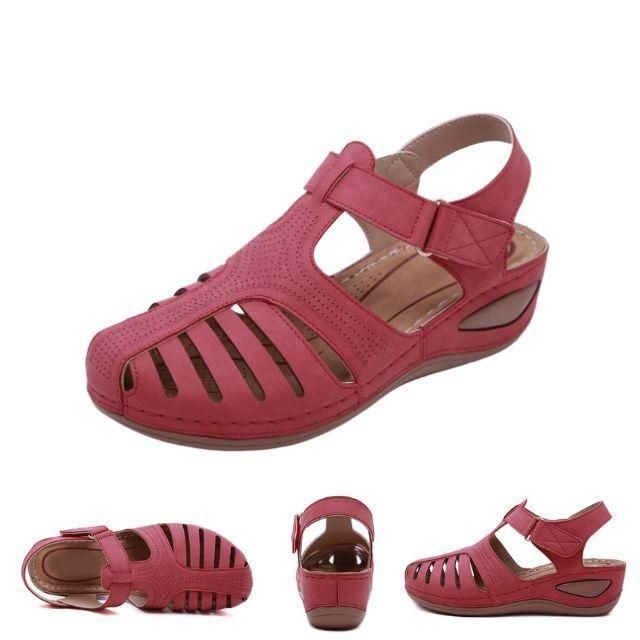 Doris | Cut-Out Sandals in Faux Leather with Ankle Strap